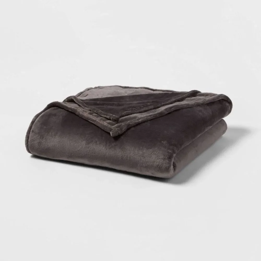 Threshold - Full/Queen Microplush Bed Blanket Hot Coffee - Thr Hot Coffee
